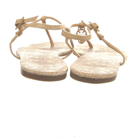 Tory Burch Leather Embroidered Accent T-strap Sandals - Picture 5 of 5